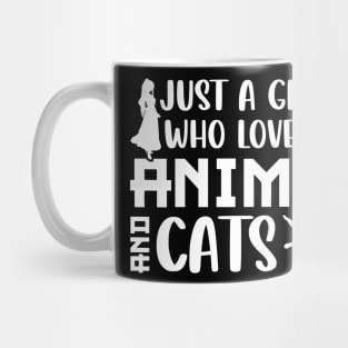 just a girl who loves anime cats t shirt Mug